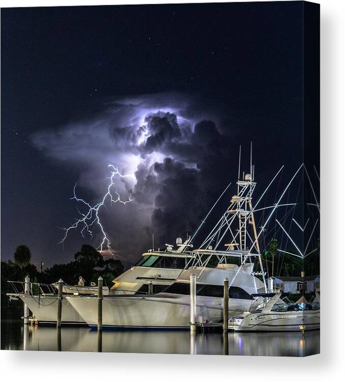 Lightning Canvas Print featuring the photograph Lightning #4 by Christopher Perez