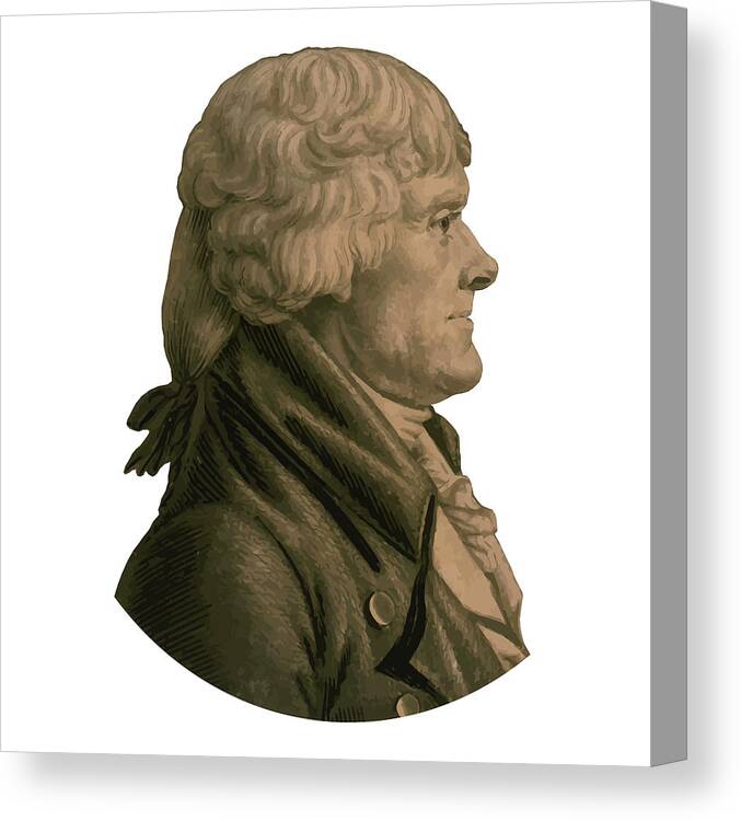 Thomas Jefferson Canvas Print featuring the painting Thomas Jefferson Profile by War Is Hell Store
