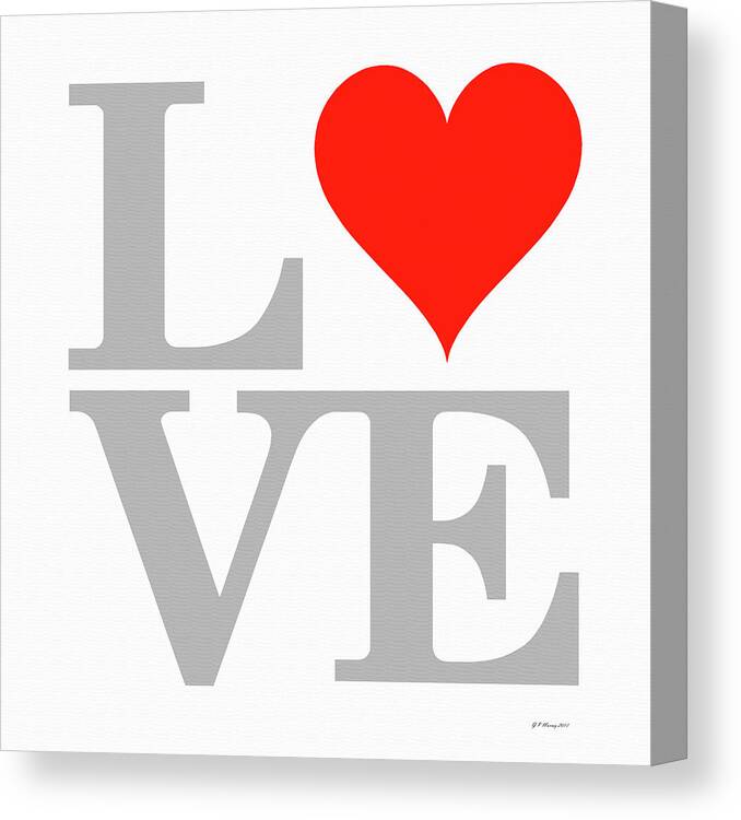 Love Canvas Print featuring the digital art Love Heart Sign #40 by Gregory Murray