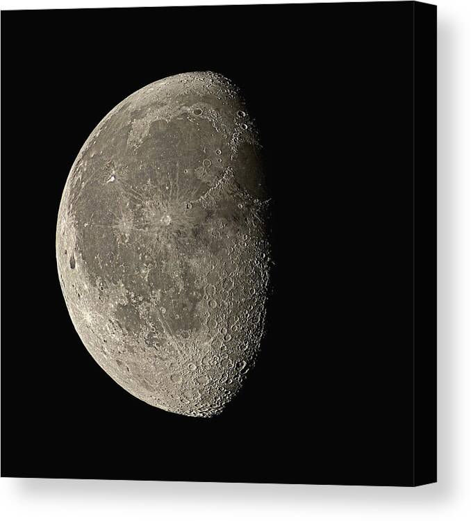 Moon Canvas Print featuring the photograph Waning Gibbous Moon by Eckhard Slawik
