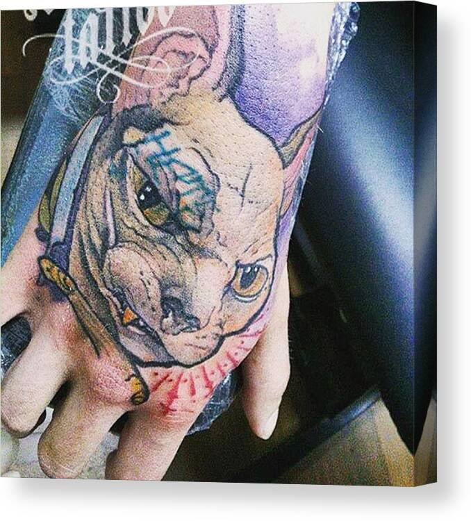 Tattoo Canvas Print featuring the photograph Instagram Photo #591444382755 by Jakub Mandelik
