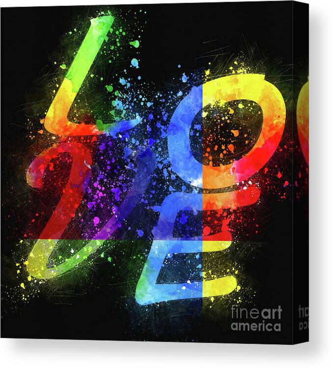 Word Canvas Print featuring the photograph Graphic display of the word LOVE #6 by Humourous Quotes