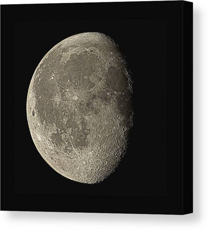 Moon Canvas Print featuring the photograph Waning Gibbous Moon #6 by Eckhard Slawik