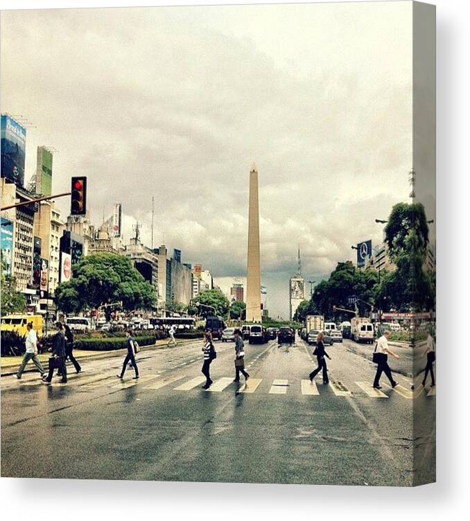 Urban Canvas Print featuring the photograph 9th Of July. #argentina #buenosaires by Jorge Cibils