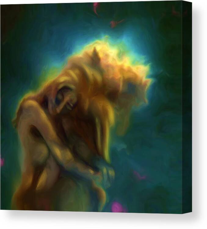 Nebula Canvas Print featuring the painting A beautiful dream by Shelley Bain