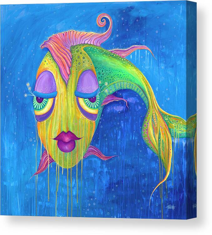 Fish Canvas Print featuring the painting A Beautiful Shade of Broken by Tanielle Childers