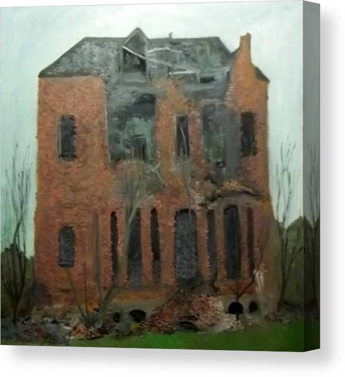 Derelict House Canvas Print featuring the painting A Derelict House by Peter Gartner