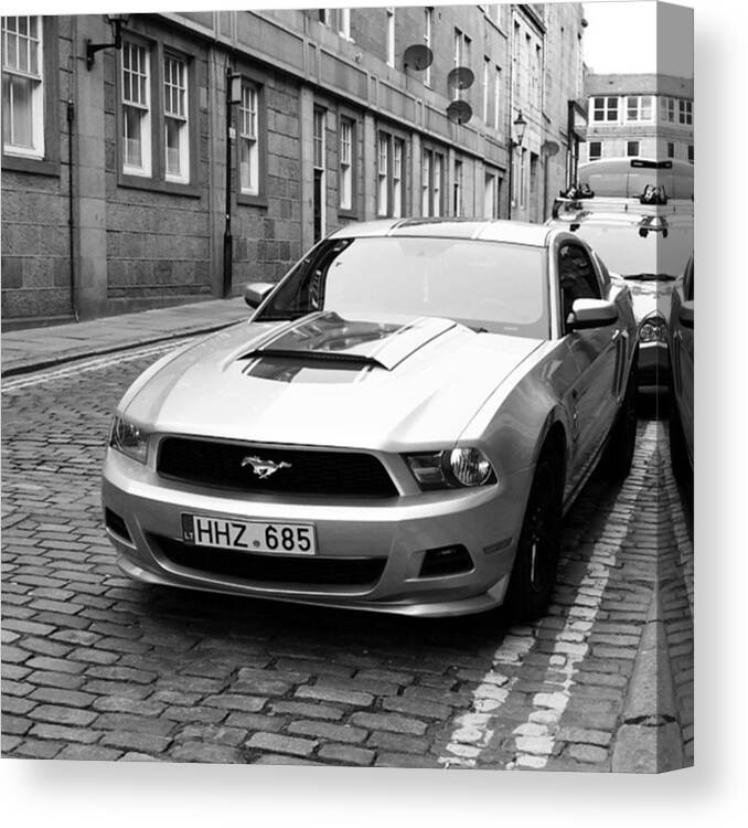 Urban Canvas Print featuring the photograph A Mustang In Aberdeen #aberdeen by Donald Allan