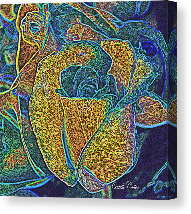 Rose Canvas Print featuring the digital art A Rose is a Rose by JoAnne Castelli-Castor