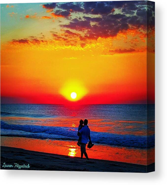 Beach Canvas Print featuring the photograph A Stroll on the Beach by Lauren Fitzpatrick