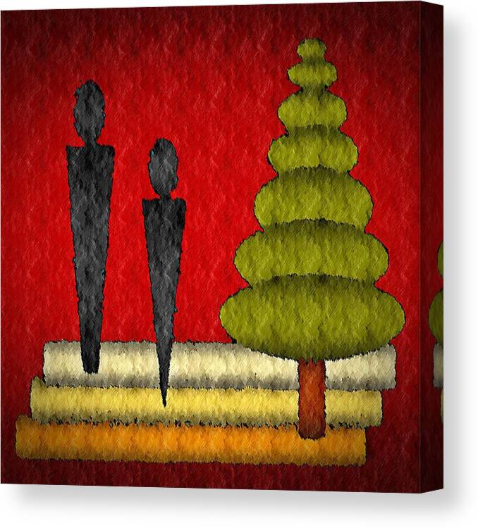 Walk Canvas Print featuring the digital art A Walk in the Park by Terry Mulligan