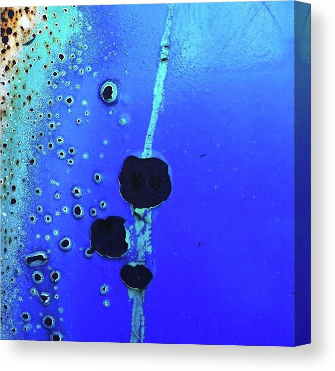 Blue Canvas Print featuring the photograph Abstract #blue #green #urban by Ginger Oppenheimer