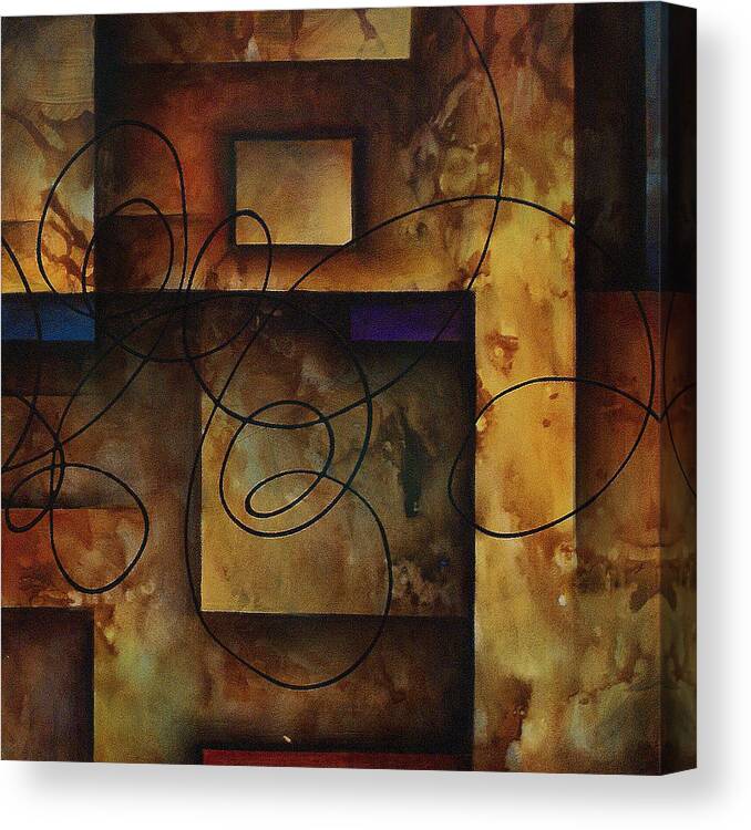 Abstract Art Canvas Print featuring the painting abstract design B by Michael Lang