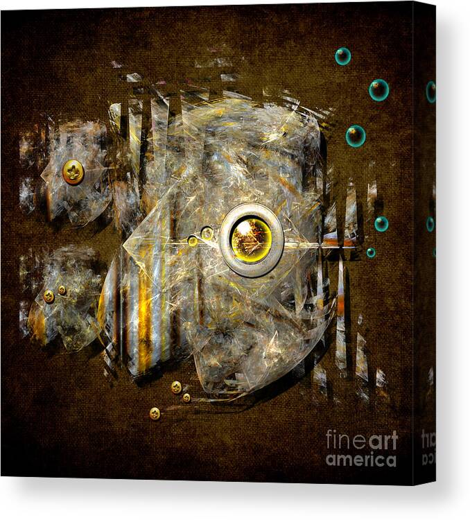 Fish Canvas Print featuring the digital art Abstract fish by Alexa Szlavics
