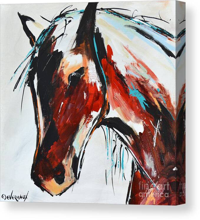 Horse Canvas Print featuring the painting Abstract Horse 15 by Cher Devereaux