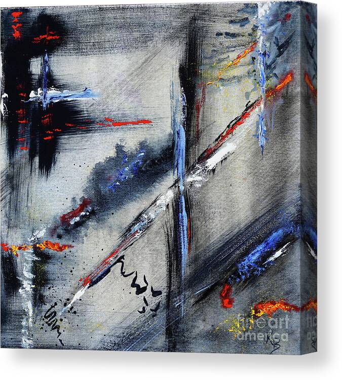 Abstract Canvas Print featuring the painting Abstract by Karen Fleschler