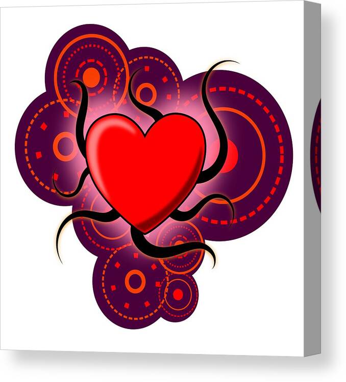 Heart Canvas Print featuring the digital art Abstract love by Martin Capek
