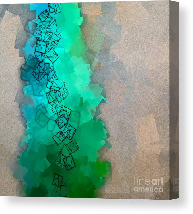 Abstract Canvas Print featuring the digital art Meander - Abstract Tiles No15.825 by Jason Freedman