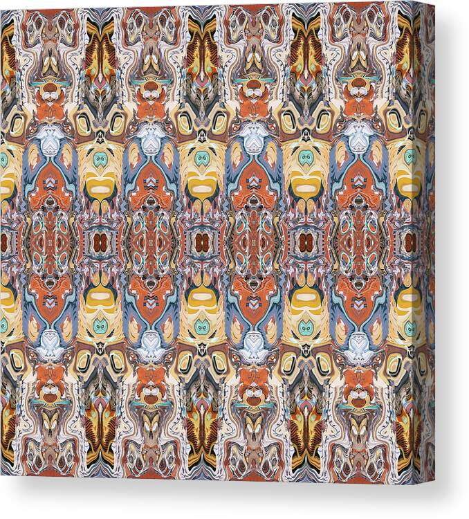 Masks Canvas Print featuring the digital art Abstract Tribal Pattern by Phil Perkins