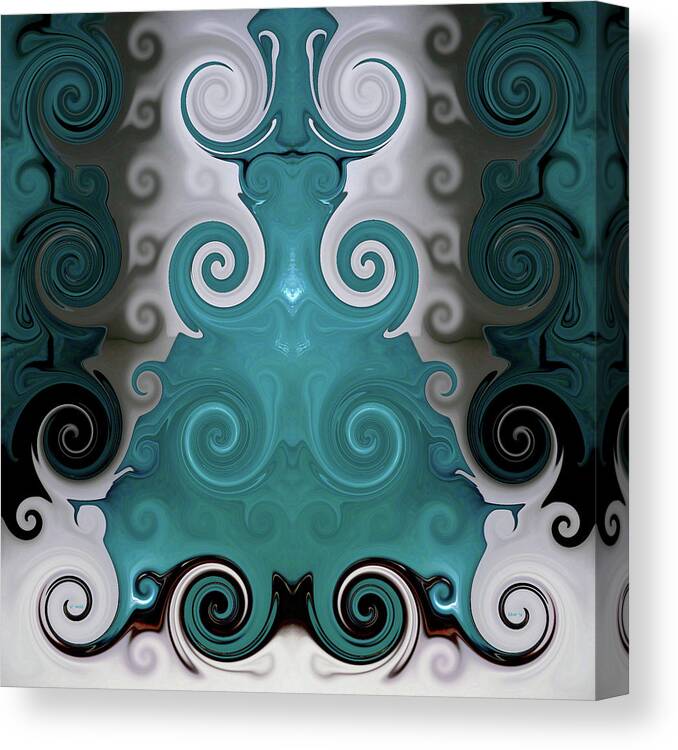 Abstract Turquoise Boot Vase Canvas Print featuring the digital art Abstract Turquoise Boot Vase by Kathy K McClellan