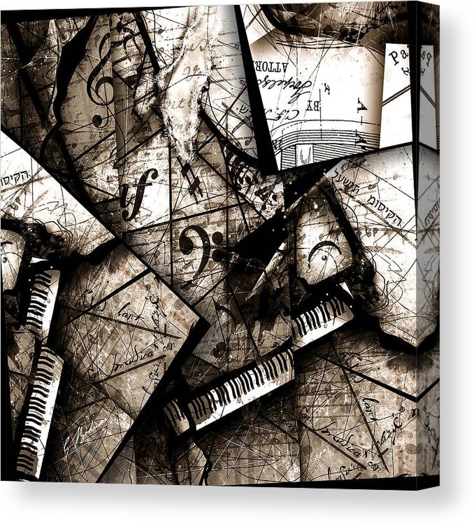 Piano Canvas Print featuring the digital art Abstracta 29 Coda by Gary Bodnar