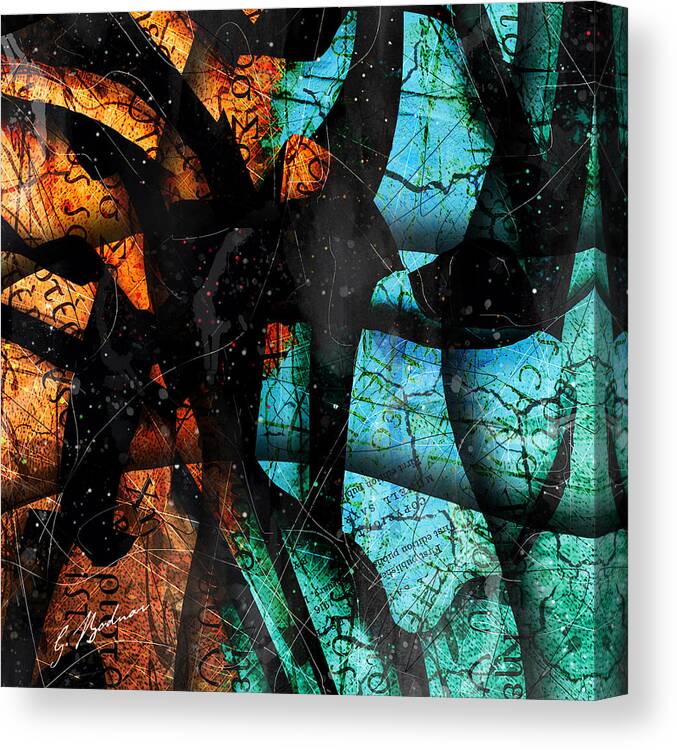 Abstract Canvas Print featuring the digital art Abstracta_13 Patmos by Gary Bodnar