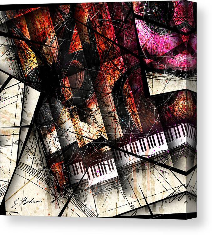Piano Canvas Print featuring the digital art Abstracta_18 Opus I B by Gary Bodnar