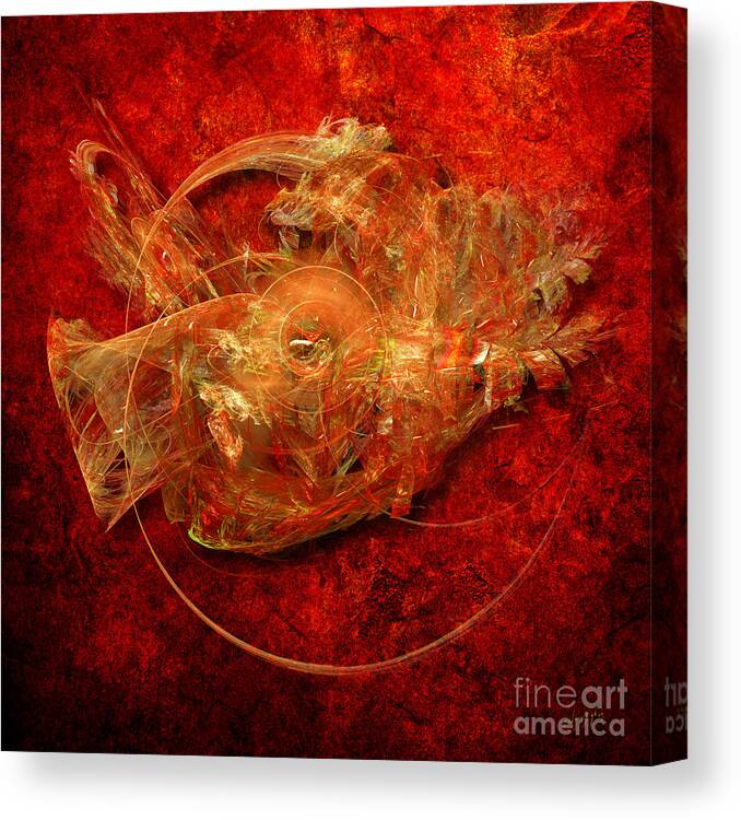 Red Canvas Print featuring the digital art Abstractfantasy No. 1 by Alexa Szlavics
