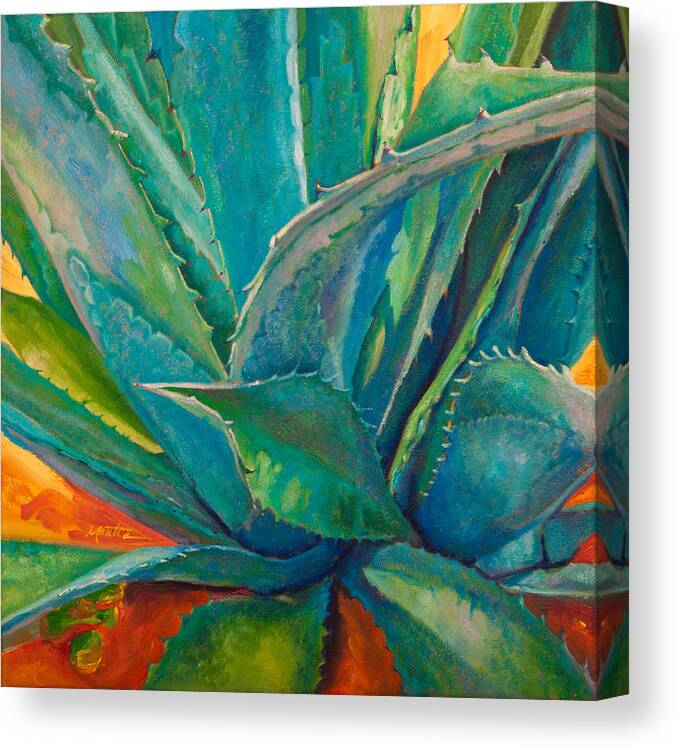 Agave Canvas Print featuring the painting Against the Grain by Athena Mantle