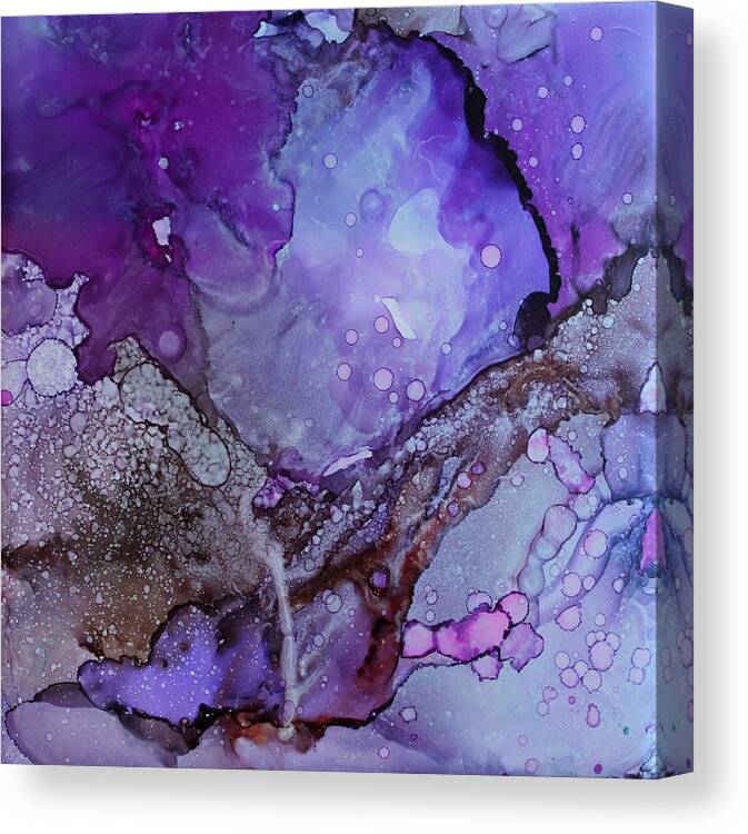 Purple Canvas Print featuring the painting Agate by Ruth Kamenev