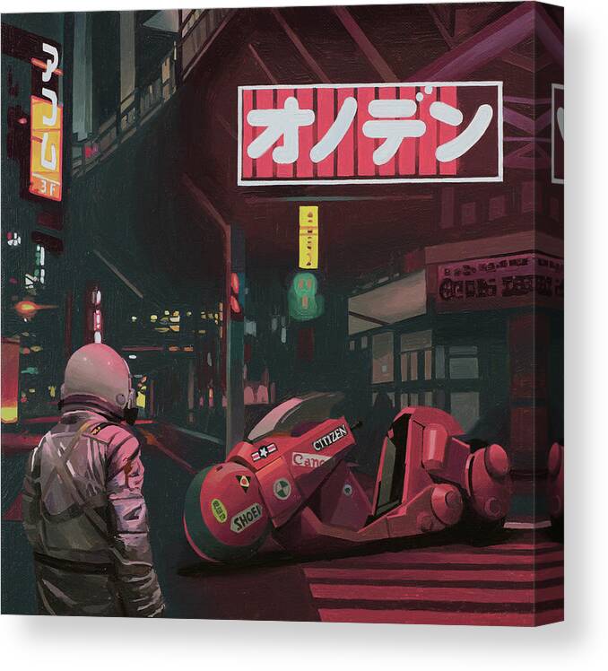 Astronaut Canvas Print featuring the painting Akira by Scott Listfield
