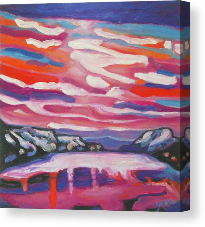 Iceland Canvas Print featuring the painting Akureyri by Yen