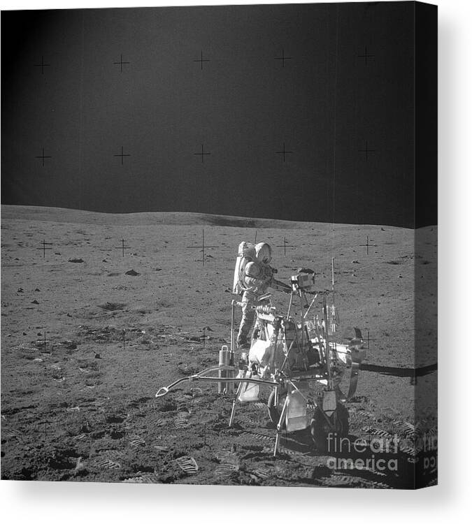 Apollo Canvas Print featuring the photograph Alan Shepard On Moon by Nasa