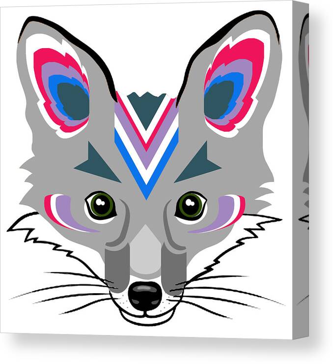 Fox Canvas Print featuring the digital art Alayna Fox by Jean Haynes