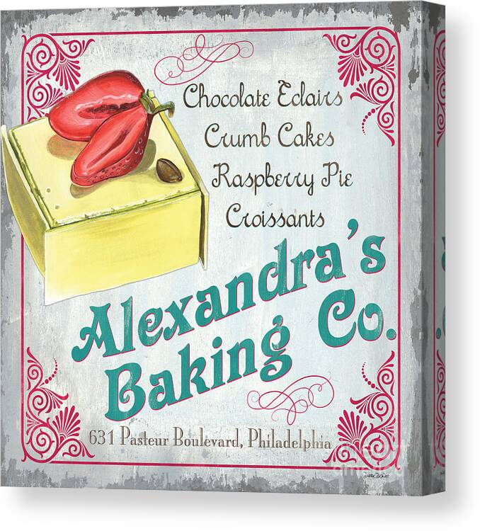 Alexandra Canvas Print featuring the painting Alexandra's Baking Company by Debbie DeWitt