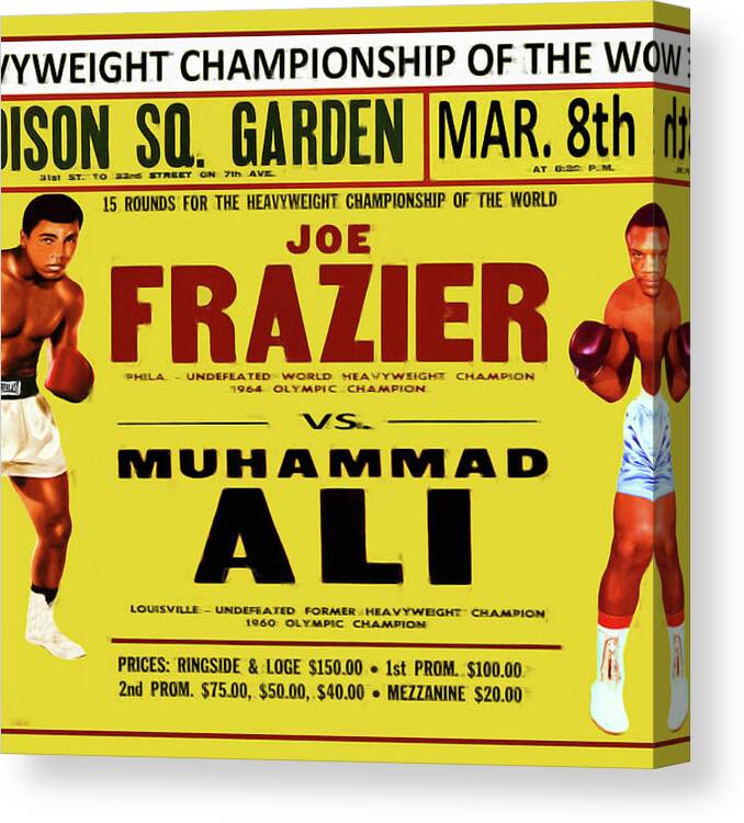 Cassius Canvas Print featuring the photograph Ali vs Frazier I by Charlie Ross