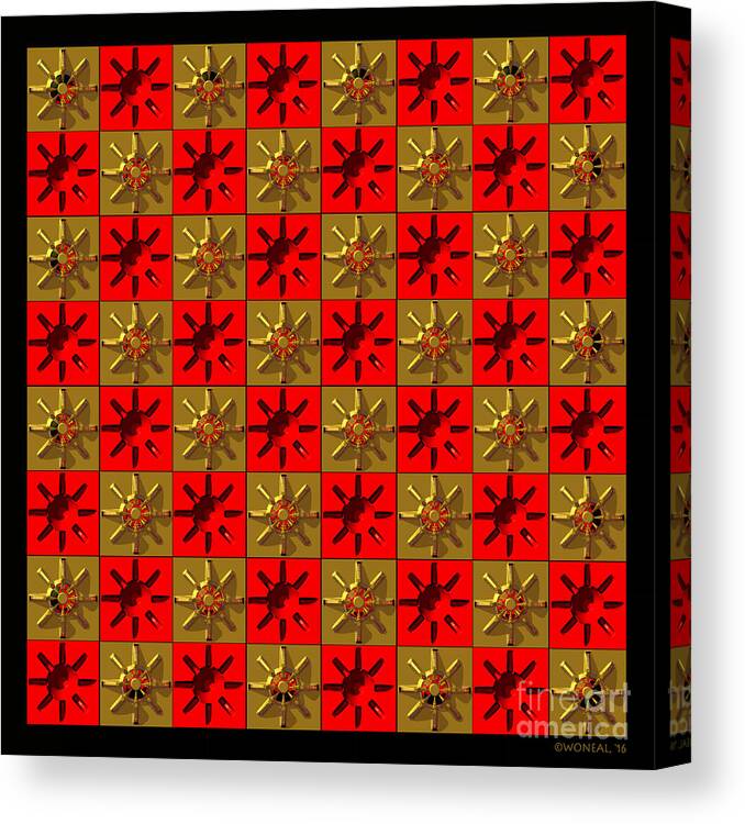 Checker Boards Canvas Print featuring the digital art Alien Game Board by Walter Neal
