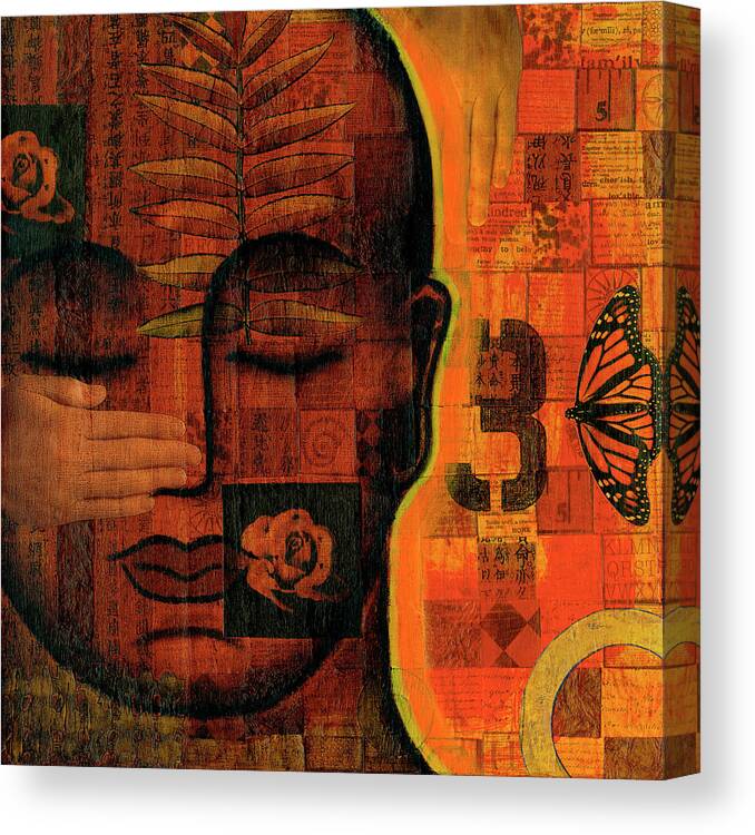 Buddha Canvas Print featuring the painting All Seeing by Gloria Rothrock