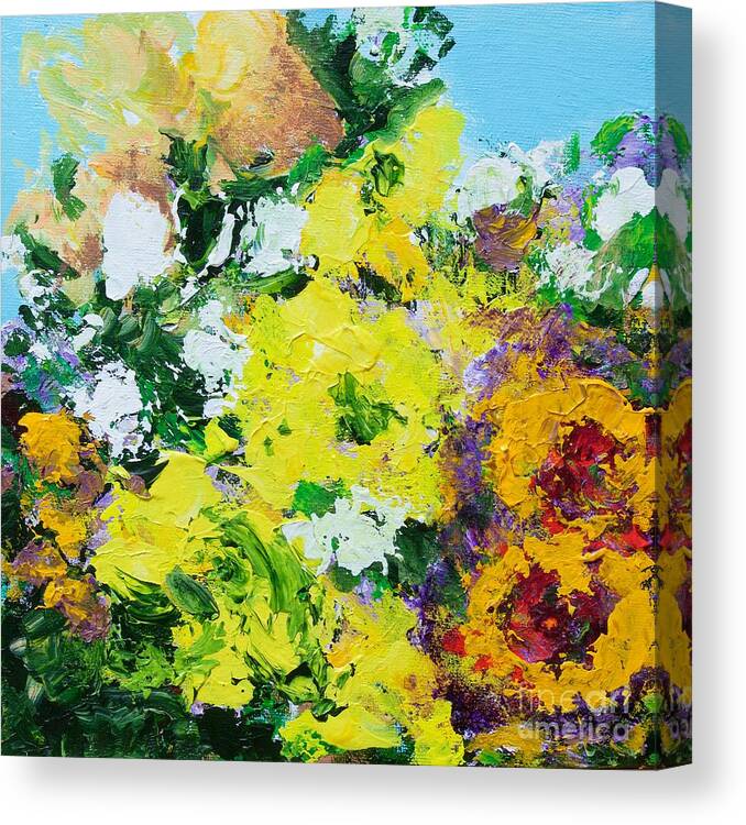 Flowers Canvas Print featuring the painting Alnwick Garden by Allan P Friedlander