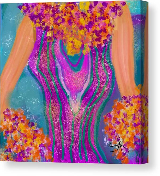 Abstract Canvas Print featuring the digital art Aloha by Sherry Killam