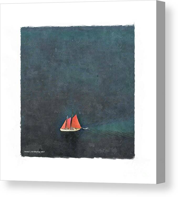 Sail Canvas Print featuring the photograph Alone by Art MacKay