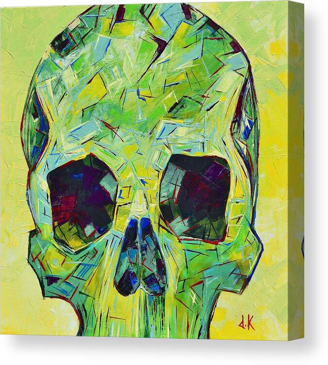 Skull Canvas Print featuring the painting Alpha Skull by David Keenan