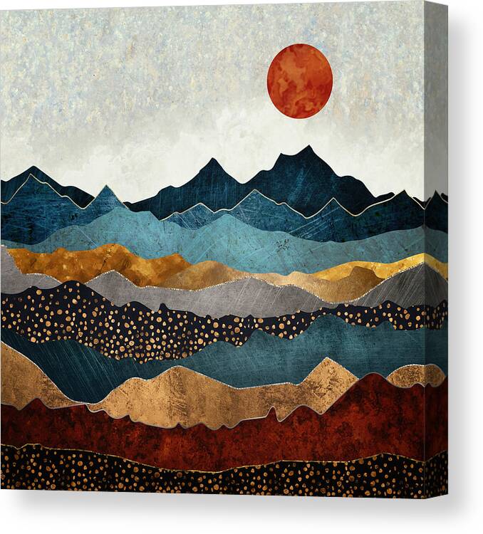 Amber Canvas Print featuring the digital art Amber Dusk by Spacefrog Designs