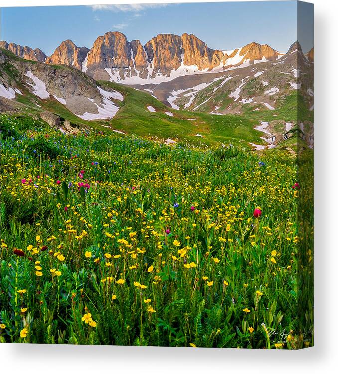 San Juan Canvas Print featuring the photograph American Basin square format by Aaron Spong