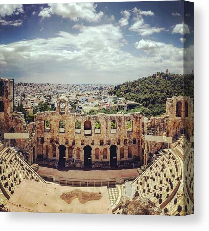 Beautiful Canvas Print featuring the photograph Acropolis Amphitheatre by Keith Laferla