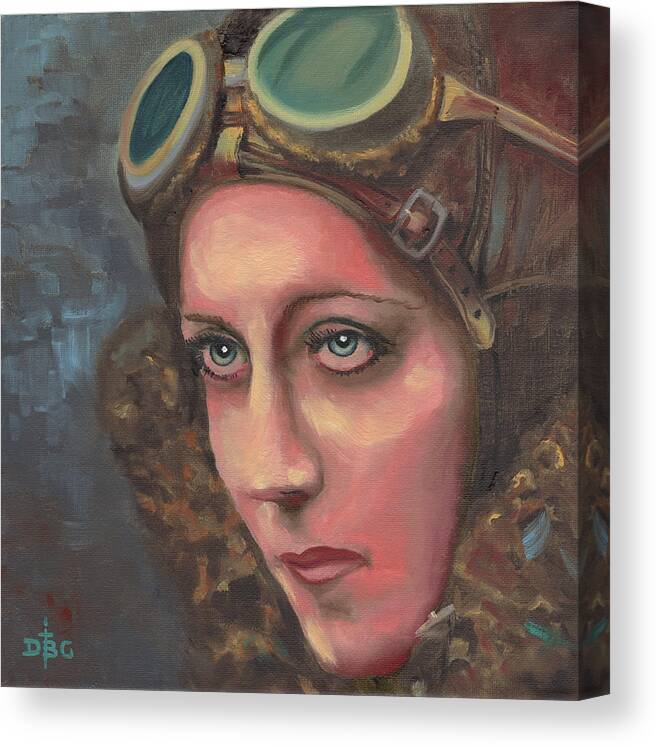 Amy Johnson Canvas Print featuring the painting Amy Johnson by David Bader