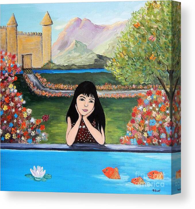 Children Canvas Print featuring the painting An Imaginative Mind by Reb Frost