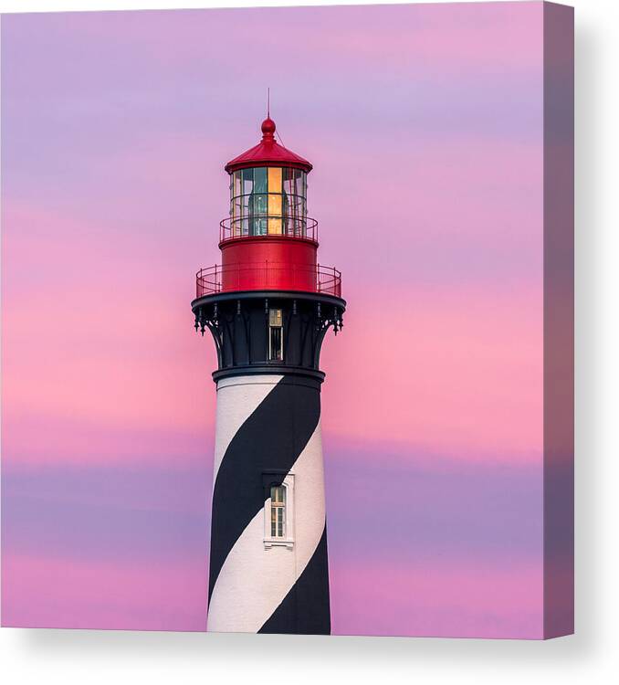 America Canvas Print featuring the photograph Anastasia Lighthouse At Dusk by Rob Sellers