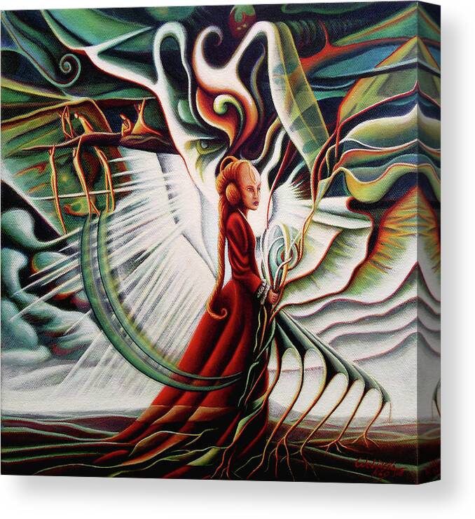 Spiritual Canvas Print featuring the painting Anastelle by Nad Wolinska