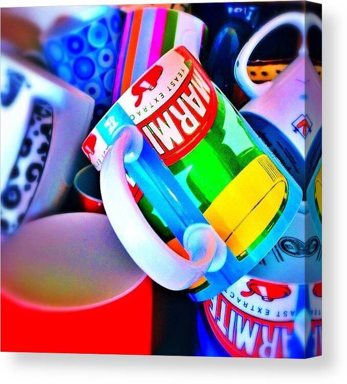 Mugs Canvas Print featuring the photograph And A Jumble Of Mugs.... #mugs #jumble by Mark Thornton